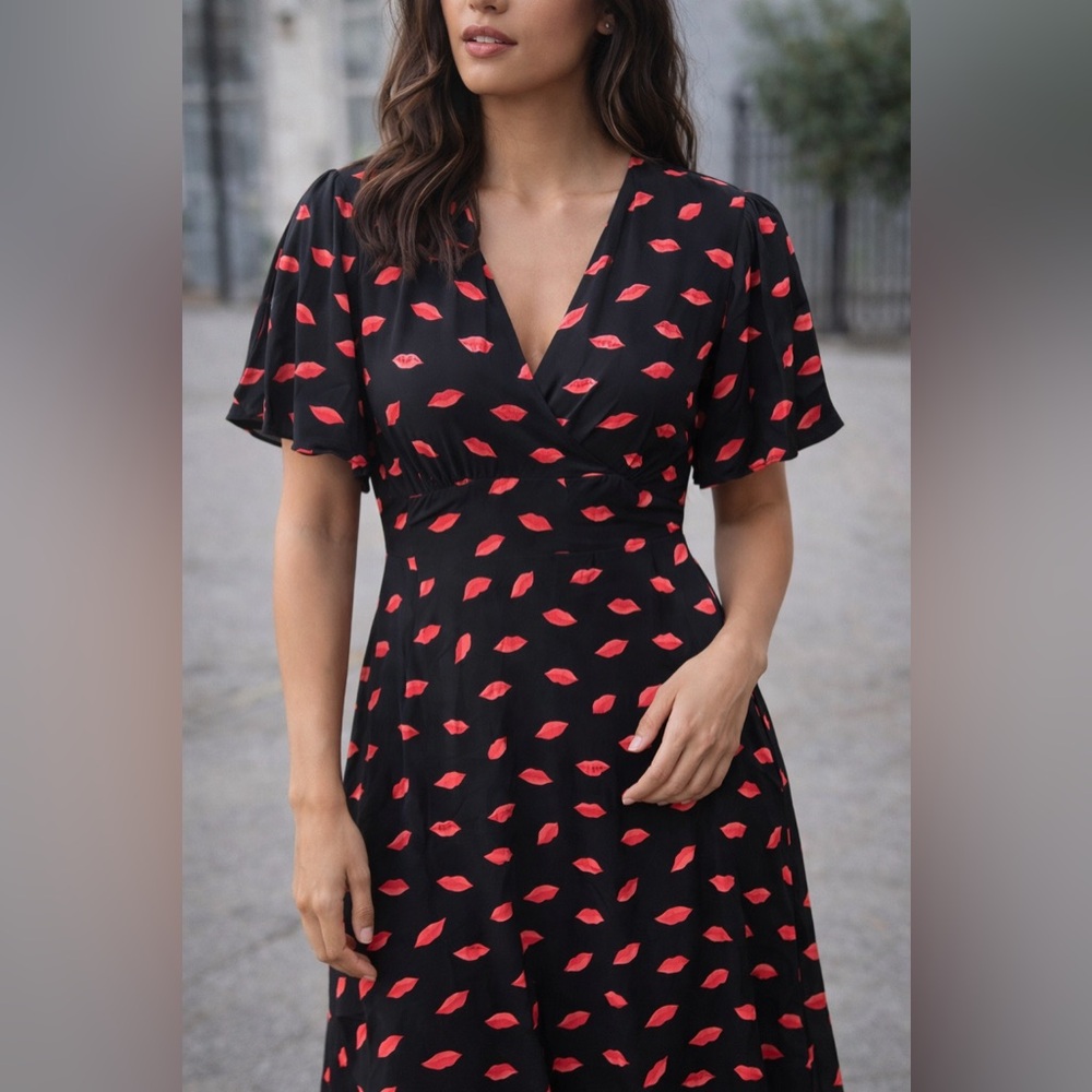a new day Black Dress with Red Pattern - Picture 3 of 3